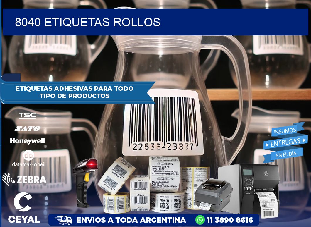 8040 etiquetas rollos