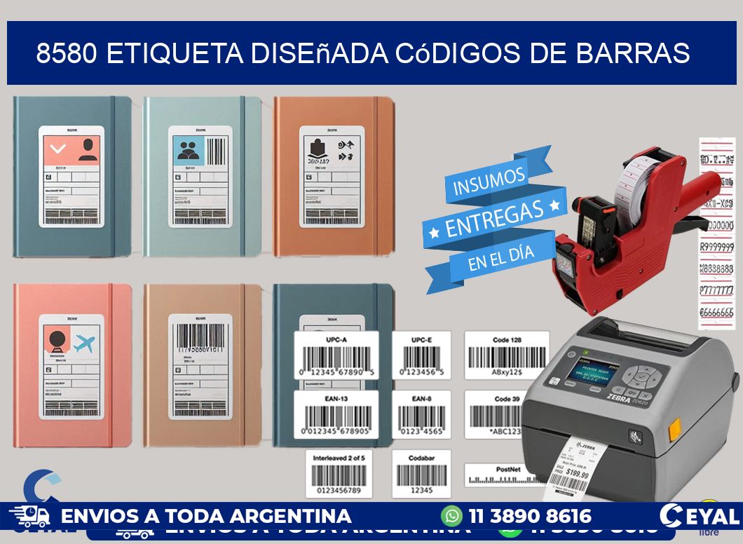 8580 etiqueta diseñada códigos de barras