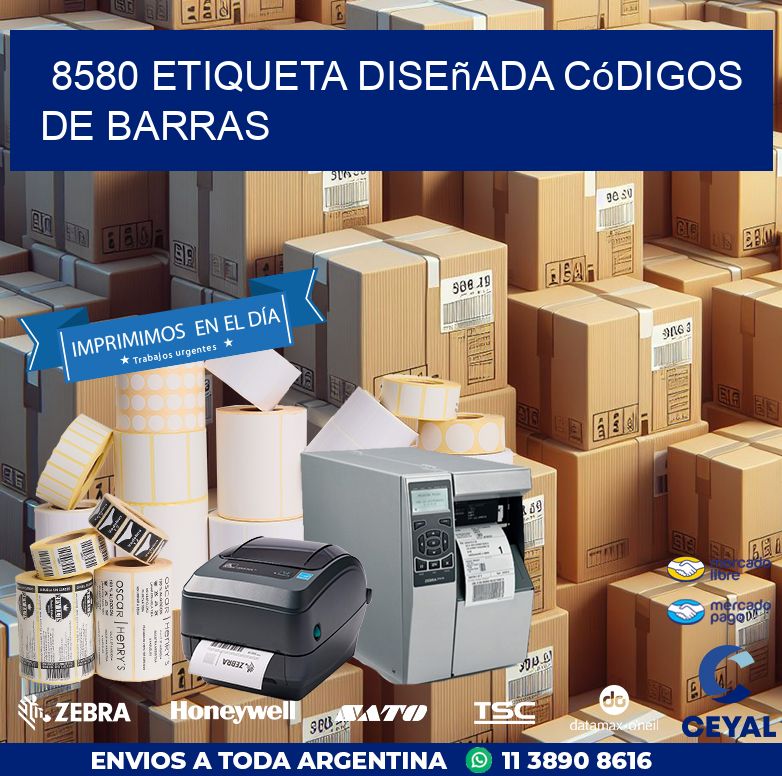 8580 etiqueta diseñada códigos de barras