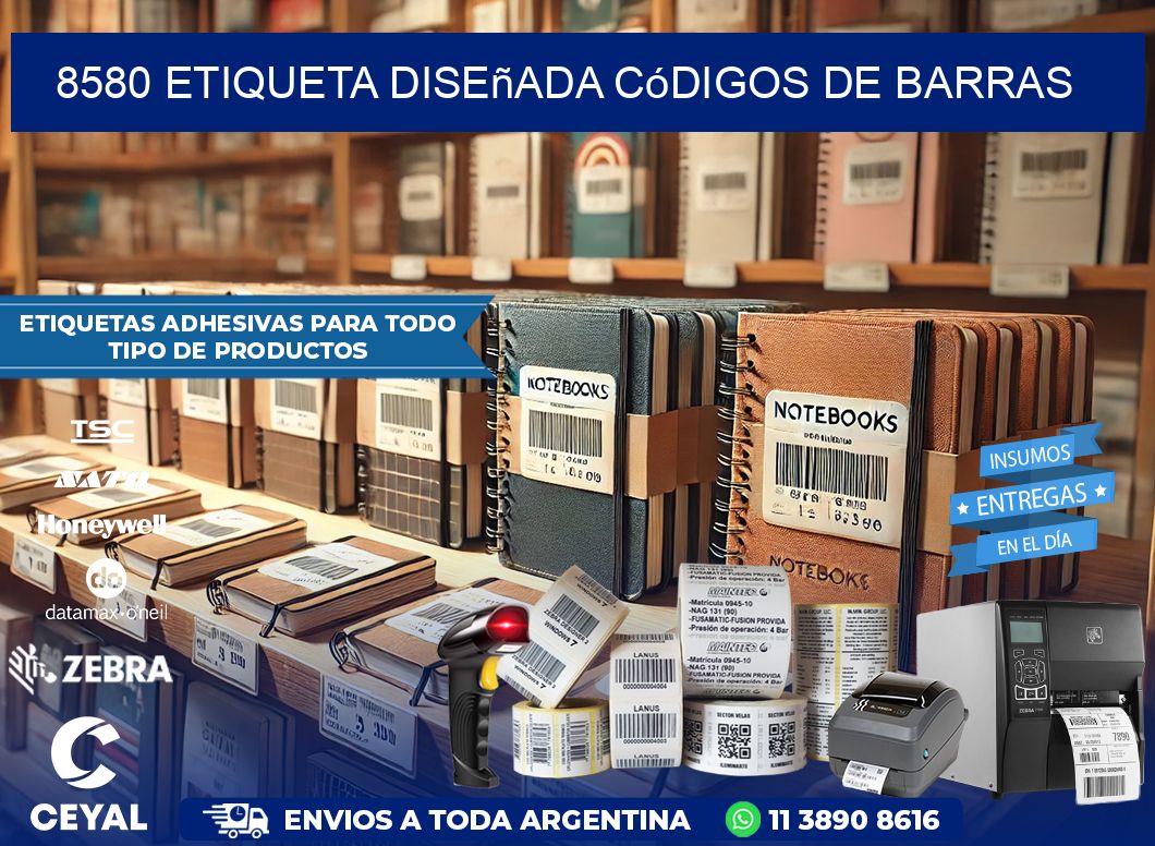8580 etiqueta diseñada códigos de barras