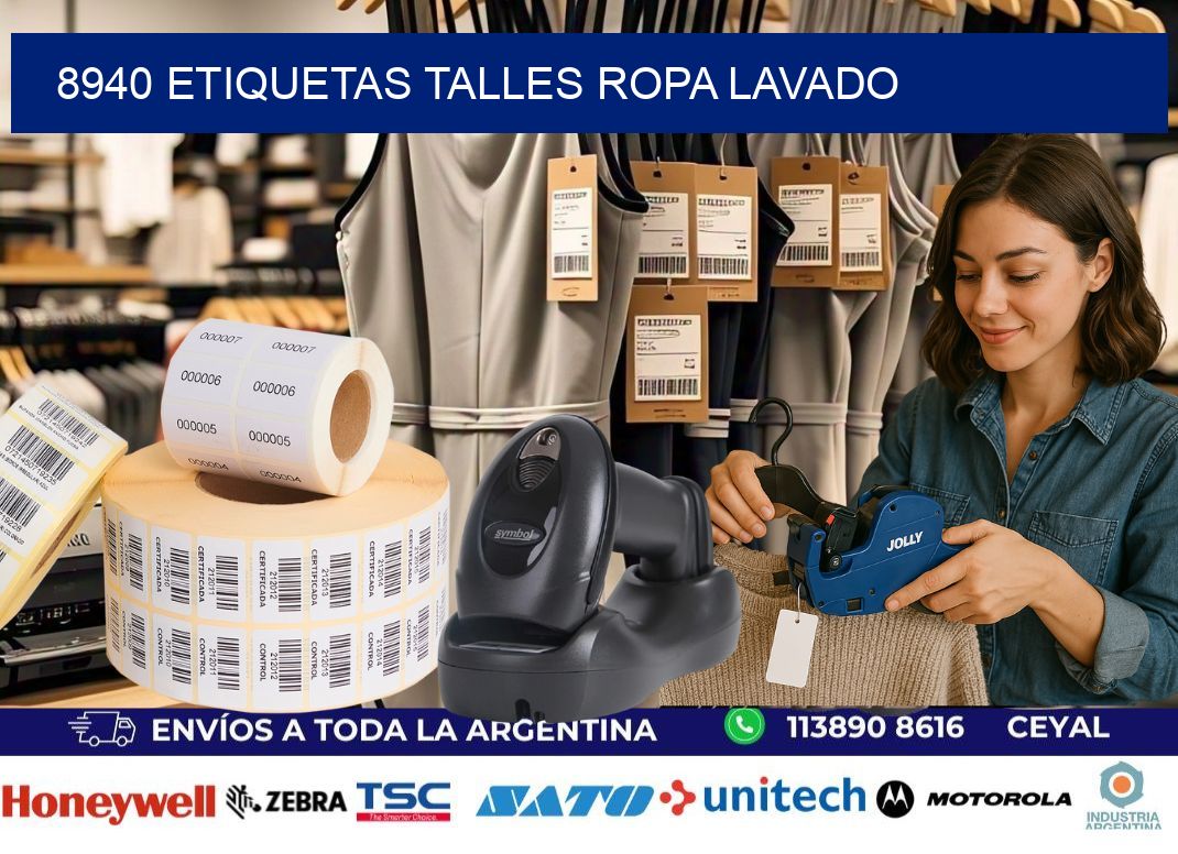 8940 ETIQUETAS TALLES ROPA LAVADO