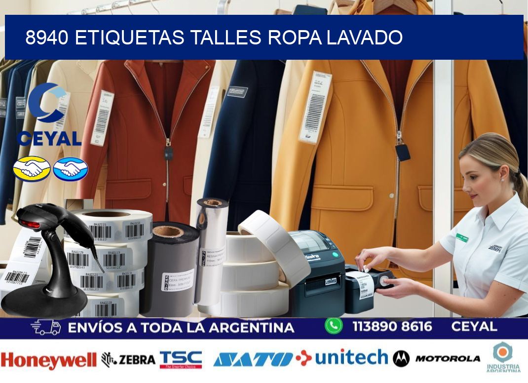8940 ETIQUETAS TALLES ROPA LAVADO