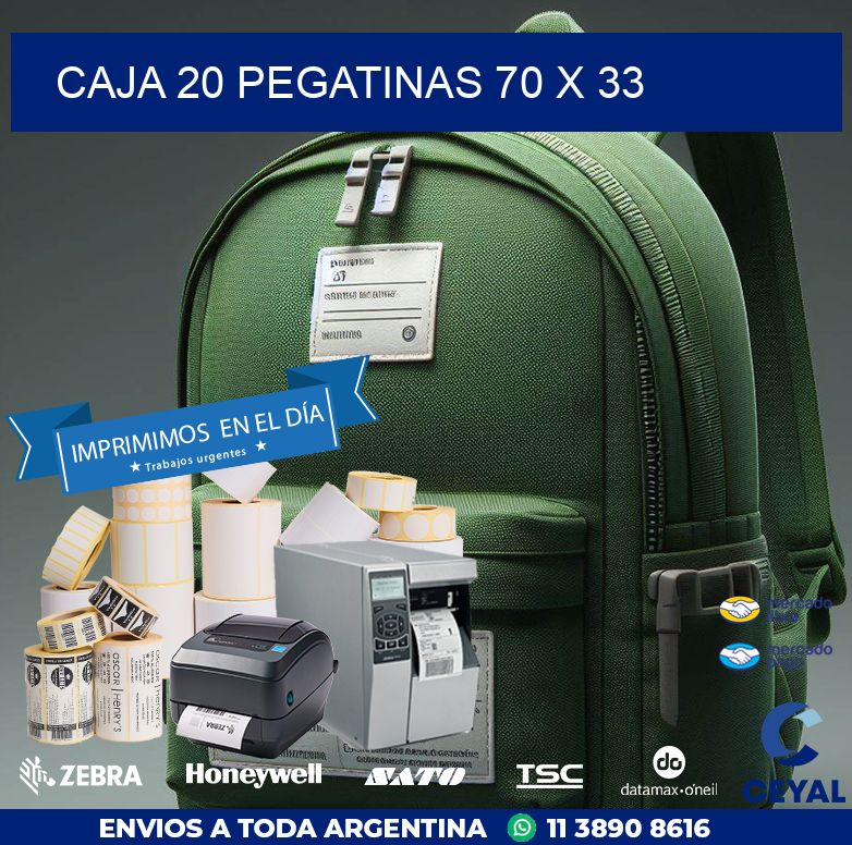 CAJA 20 PEGATINAS 70 x 33
