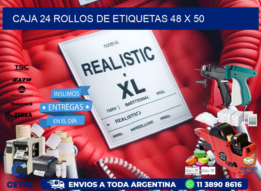 CAJA 24 ROLLOS DE ETIQUETAS 48 x 50