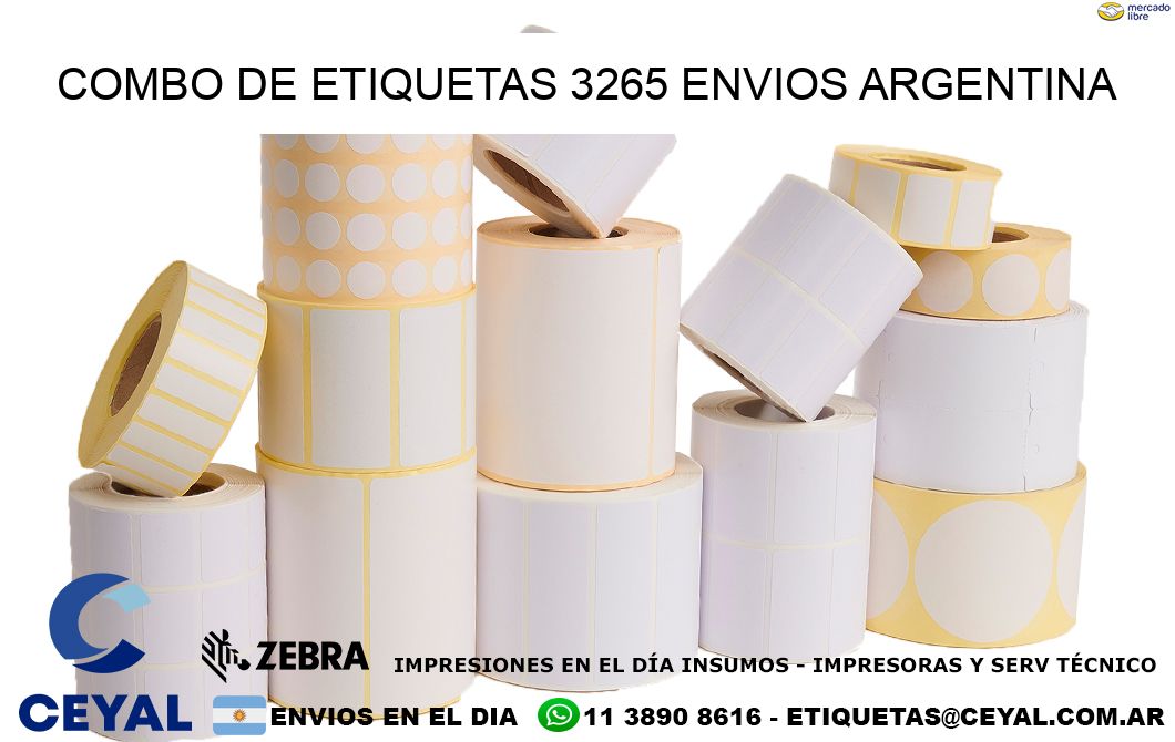 Combo de etiquetas 3265 ENVIOS ARGENTINA