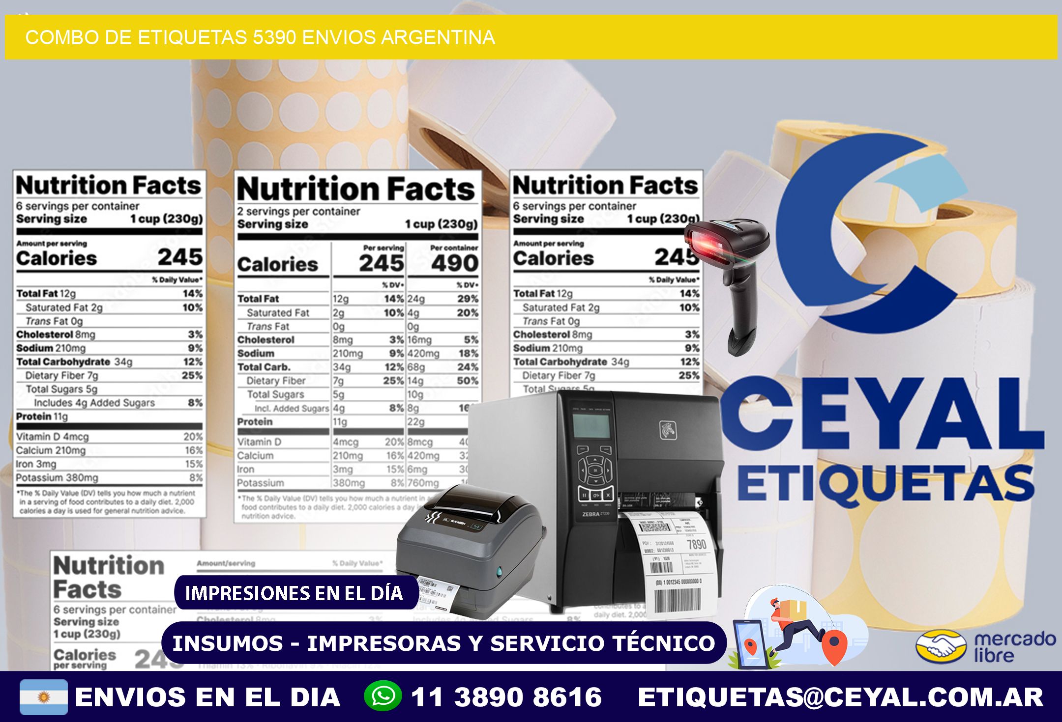 Combo de etiquetas 5390 ENVIOS ARGENTINA