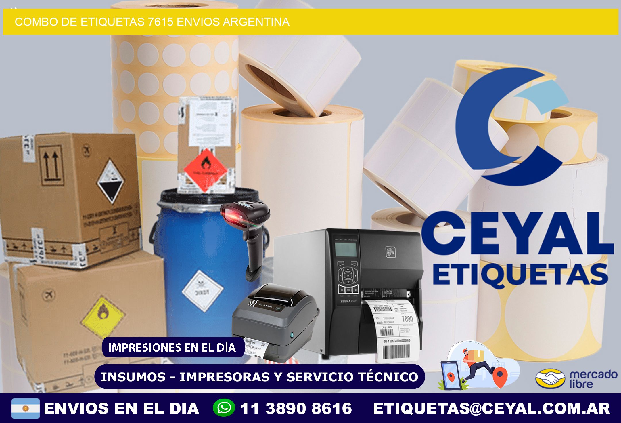 Combo de etiquetas 7615 ENVIOS ARGENTINA