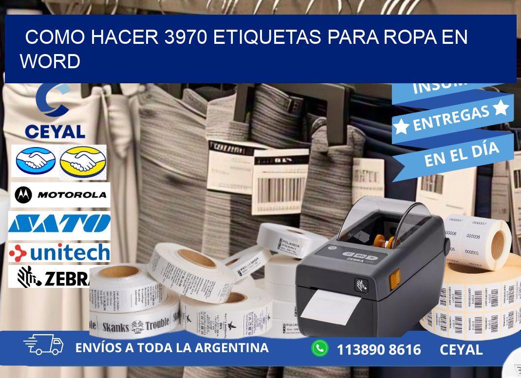 Como hacer 3970 etiquetas para ropa en Word