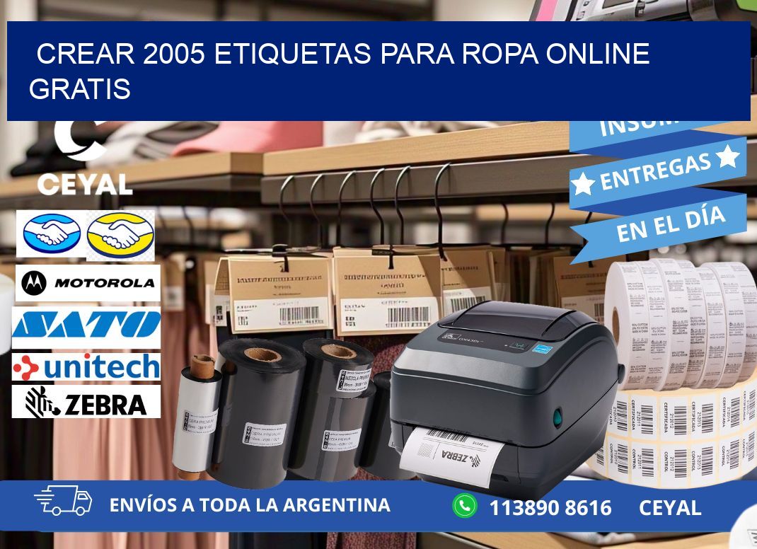 Crear 2005 etiquetas para ropa online gratis