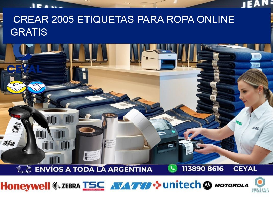 Crear 2005 etiquetas para ropa online gratis