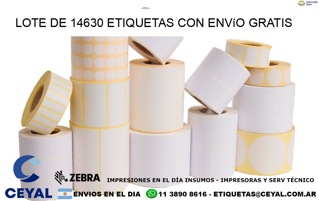 Lote de 14630 etiquetas con envío gratis