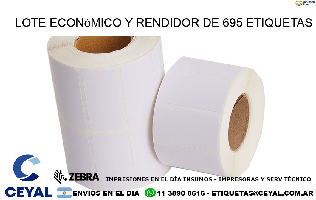 Lote económico y rendidor de 695 etiquetas