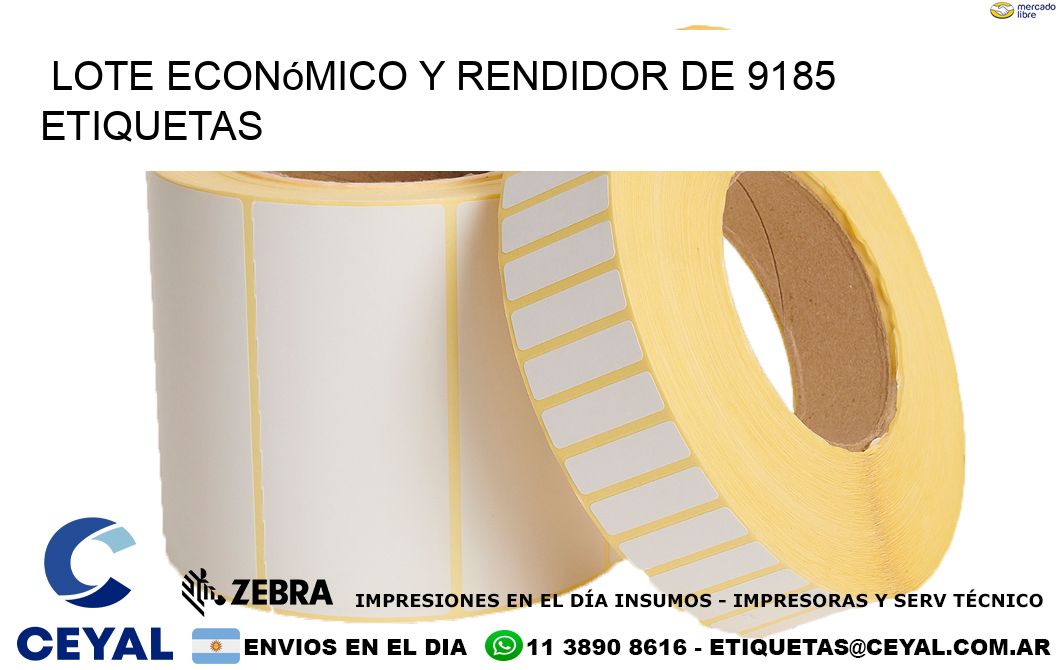 Lote económico y rendidor de 9185 etiquetas