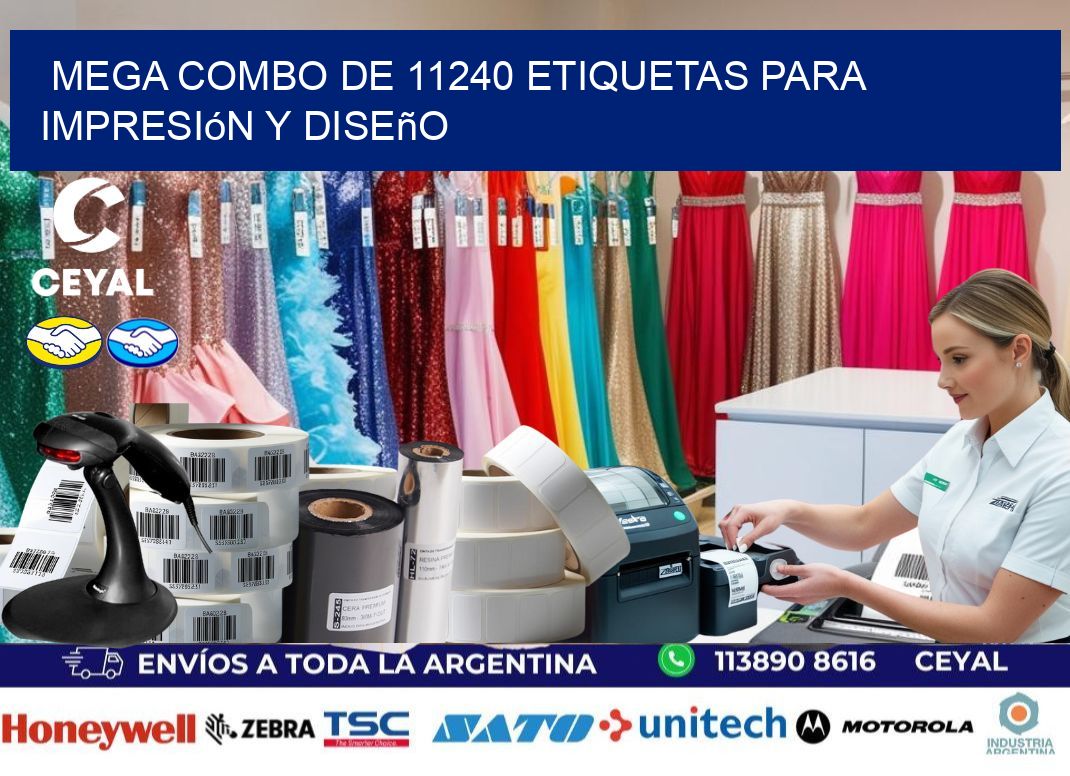 Mega combo de 11240 etiquetas para impresión y diseño