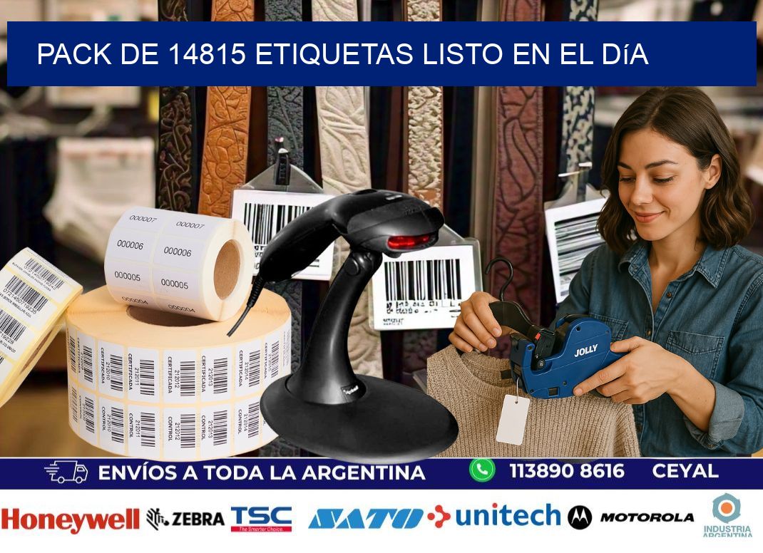 Pack de 14815 etiquetas listo en el día