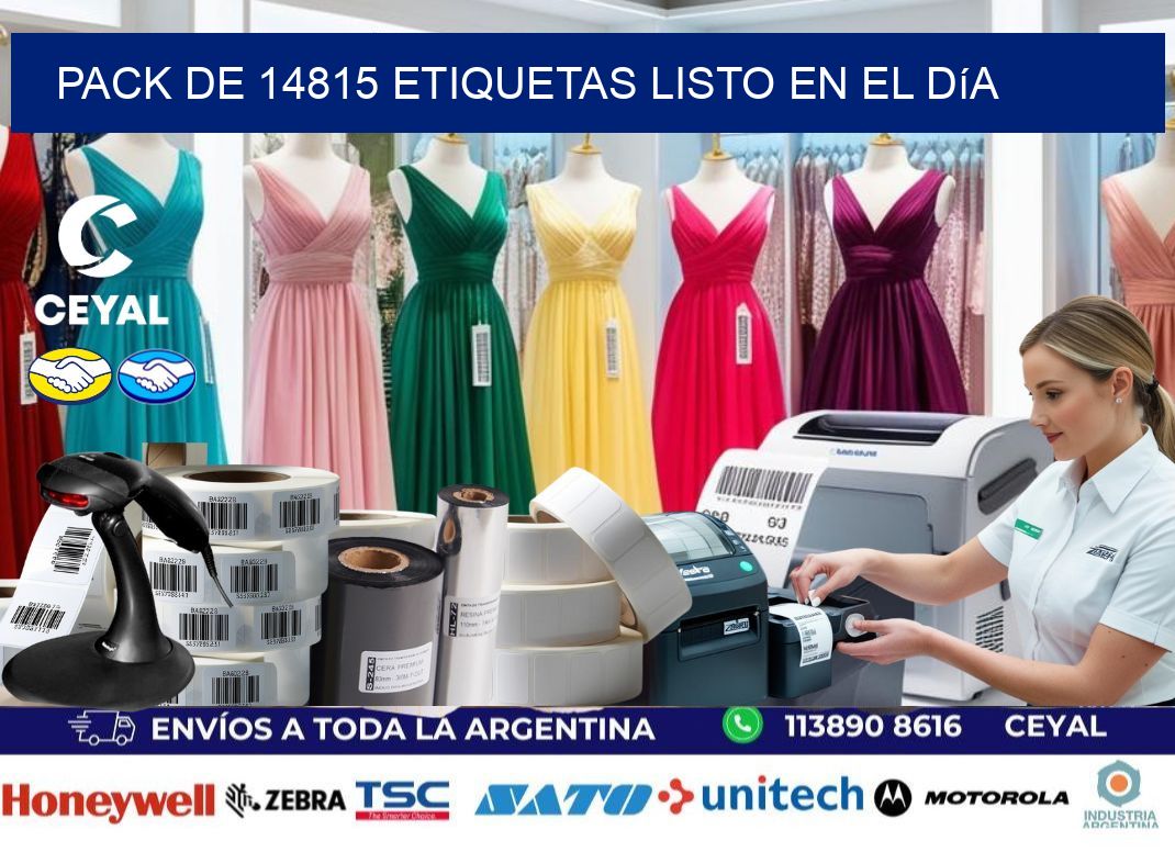 Pack de 14815 etiquetas listo en el día