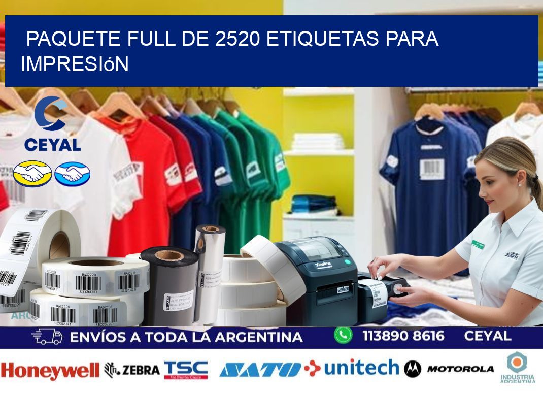 Paquete full de 2520 etiquetas para impresión