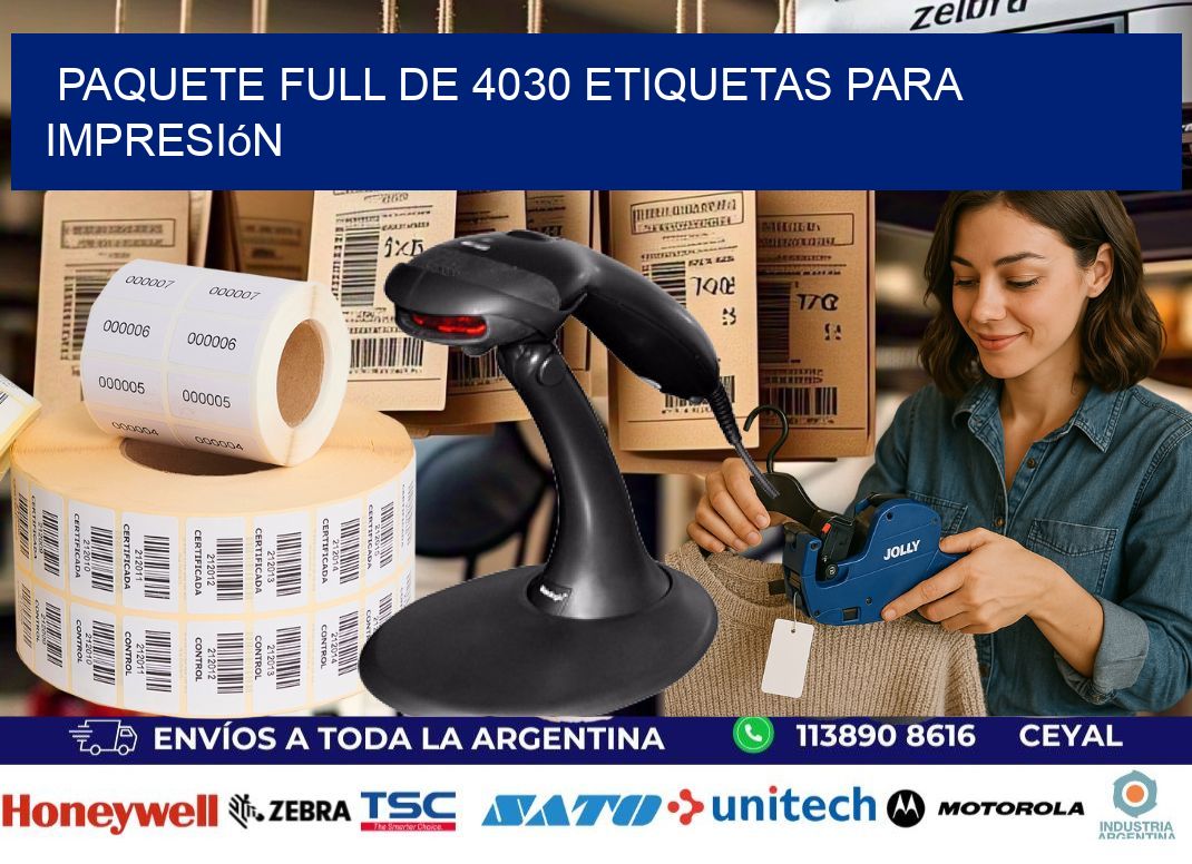 Paquete full de 4030 etiquetas para impresión