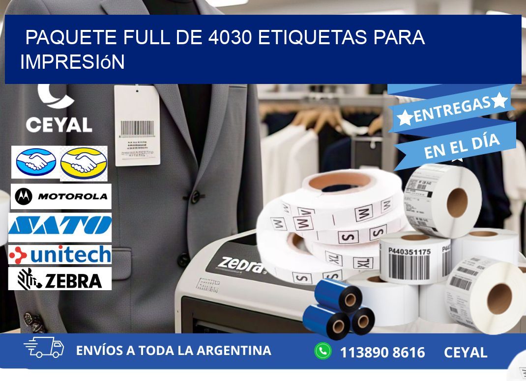 Paquete full de 4030 etiquetas para impresión