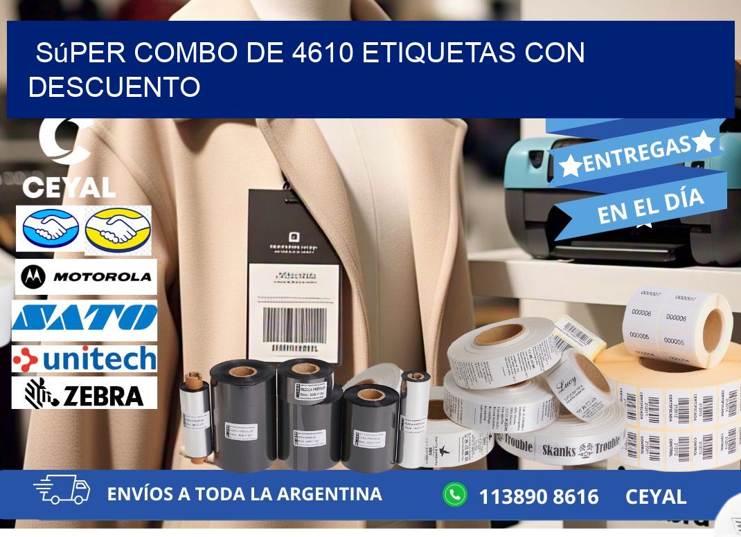 Súper combo de 4610 etiquetas con descuento