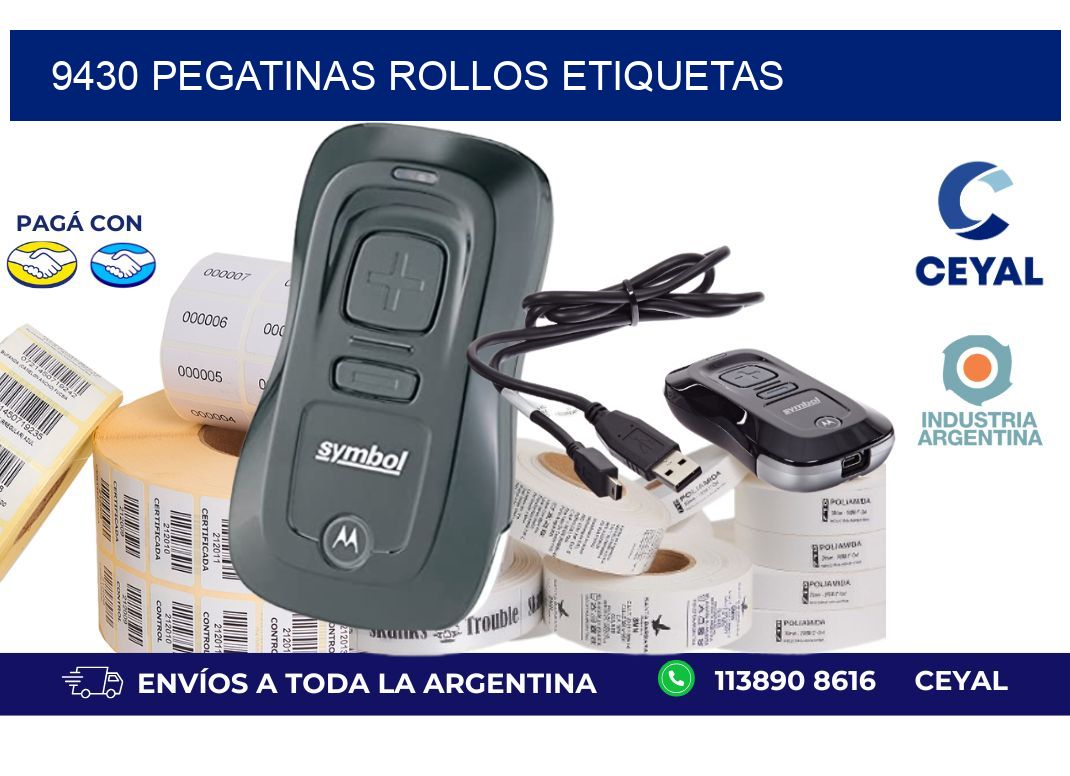 9430 Pegatinas rollos etiquetas