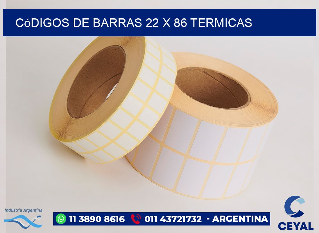 Códigos de Barras 22 x 86 termicas