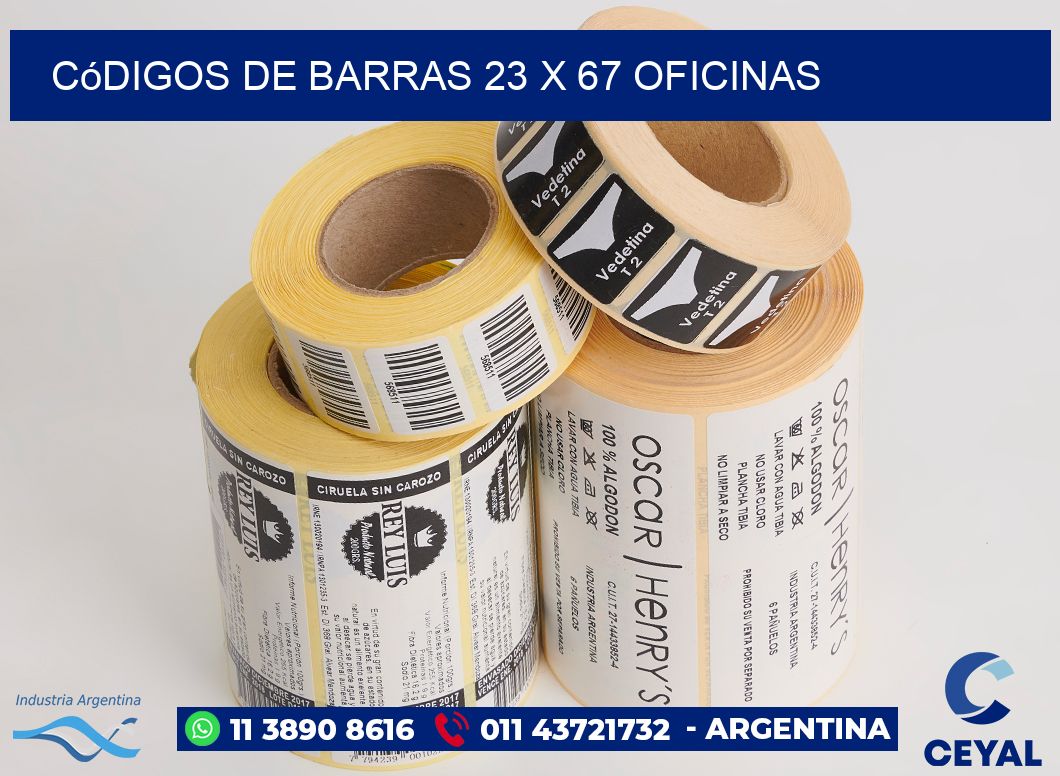 Códigos de Barras 23 x 67 oficinas