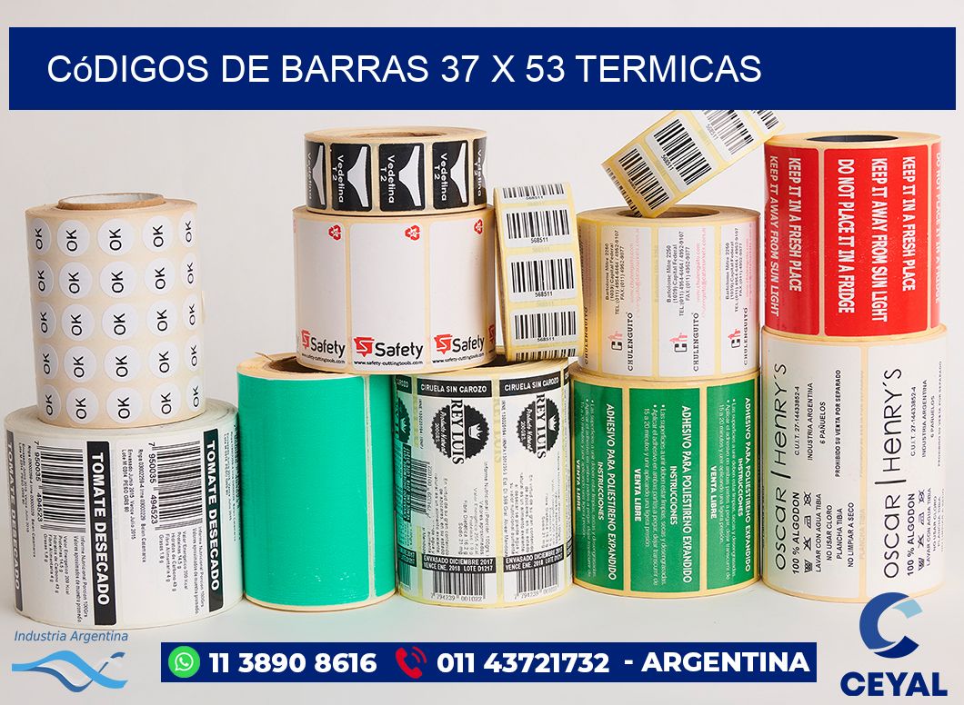Códigos de Barras 37 x 53 termicas