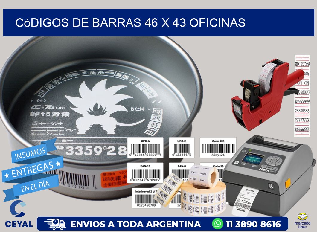 Códigos de Barras 46 x 43 oficinas