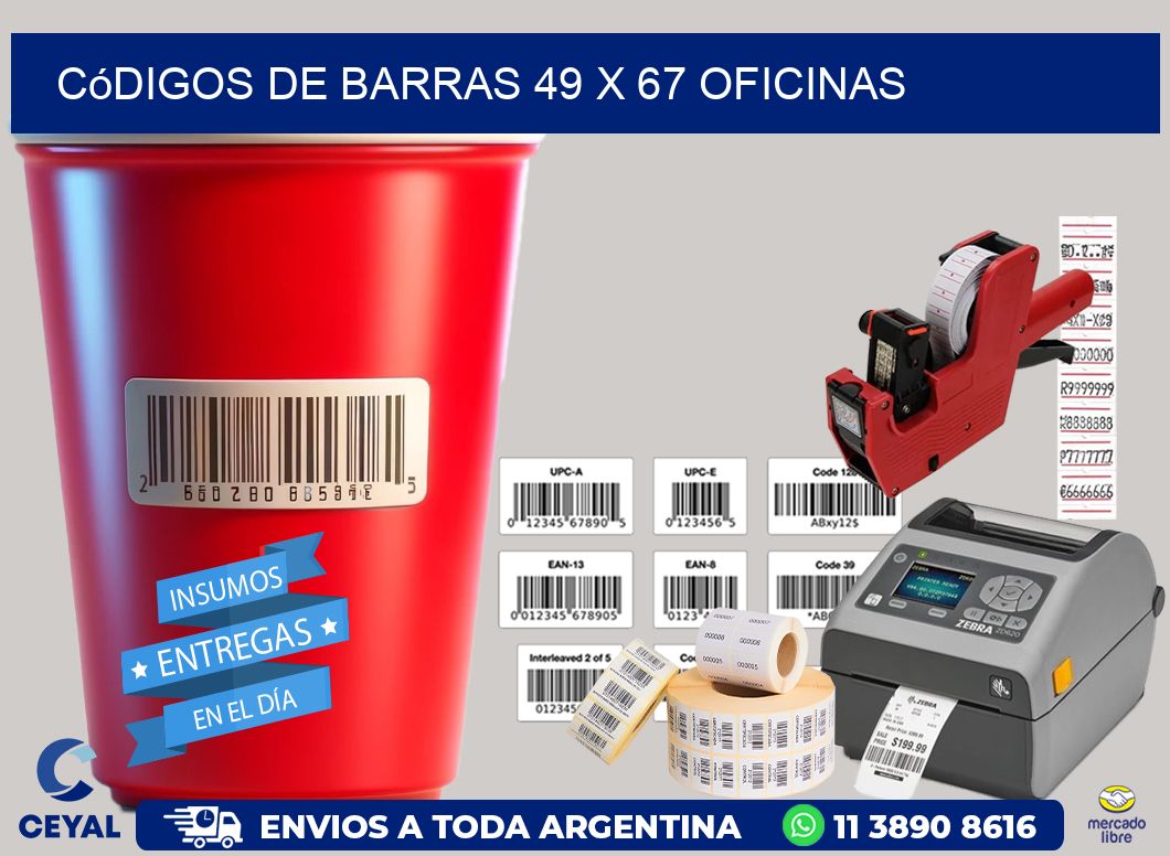 Códigos de Barras 49 x 67 oficinas