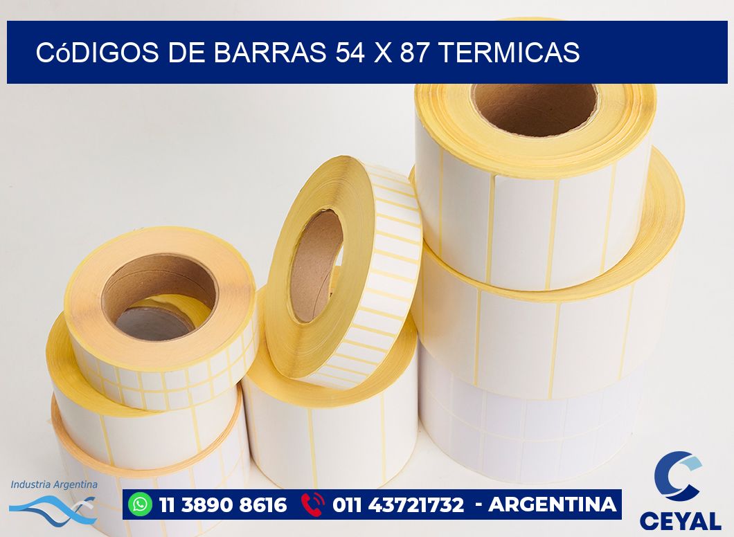 Códigos de Barras 54 x 87 termicas