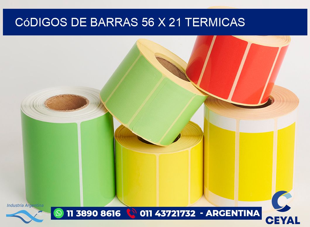 Códigos de Barras 56 x 21 termicas
