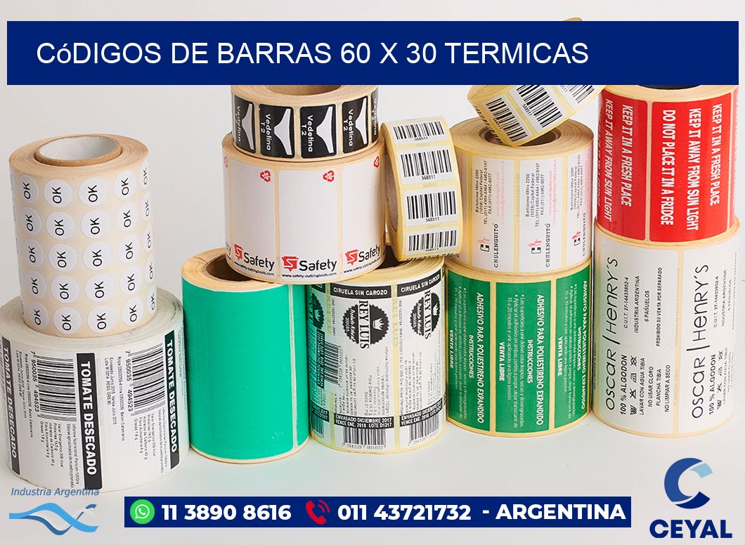 Códigos de Barras 60 x 30 termicas