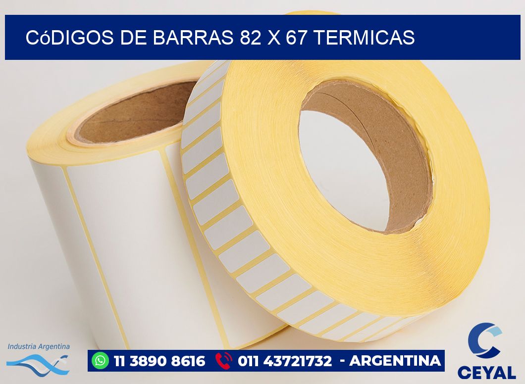 Códigos de Barras 82 x 67 termicas
