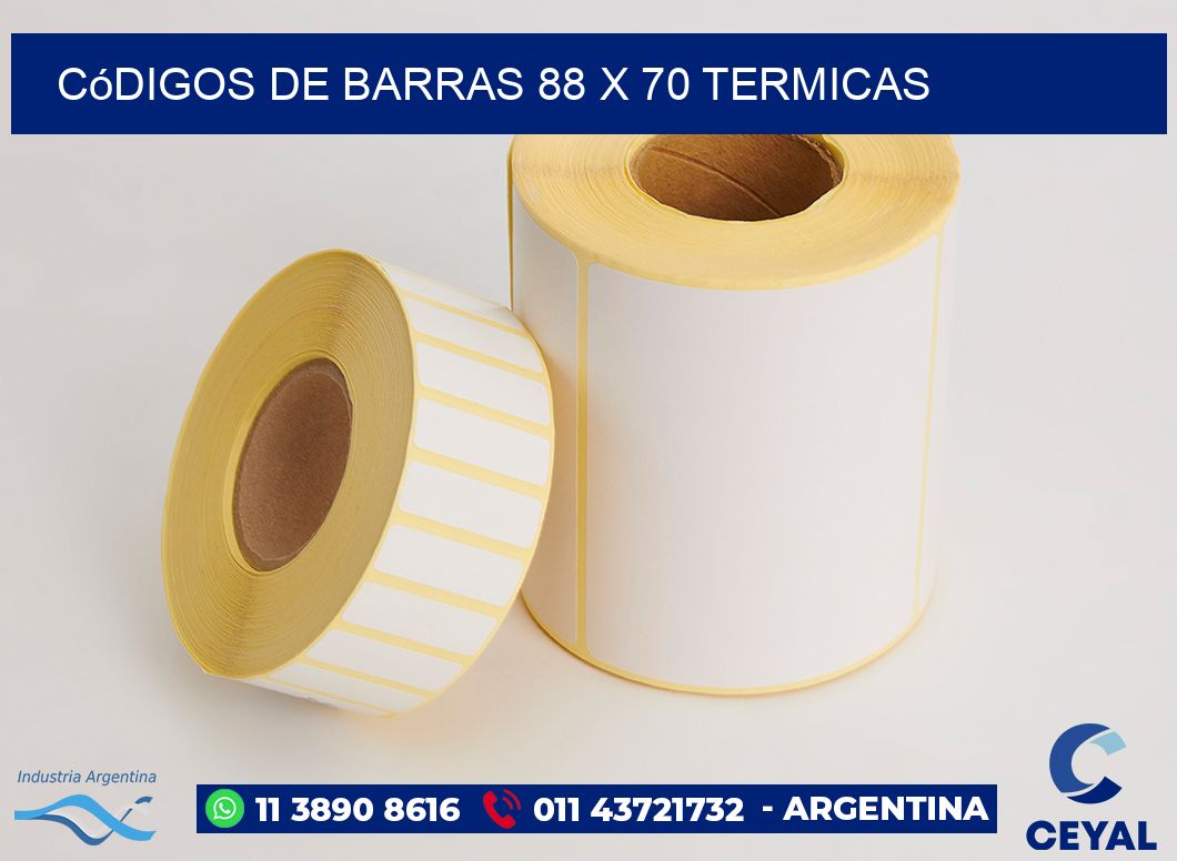 Códigos de Barras 88 x 70 termicas