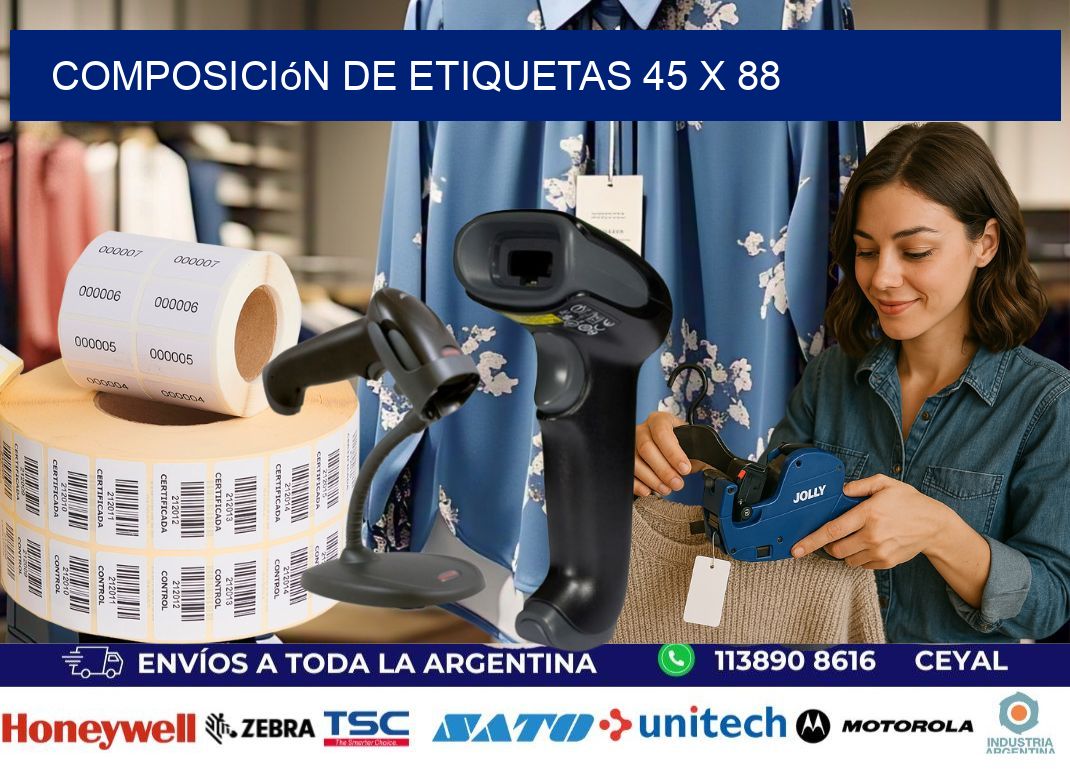 Composición de etiquetas 45 x 88