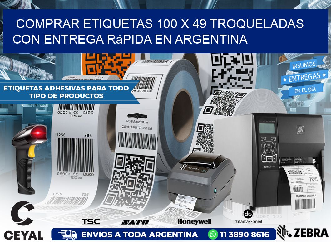 Comprar etiquetas 100 x 49 troqueladas con entrega rápida en Argentina