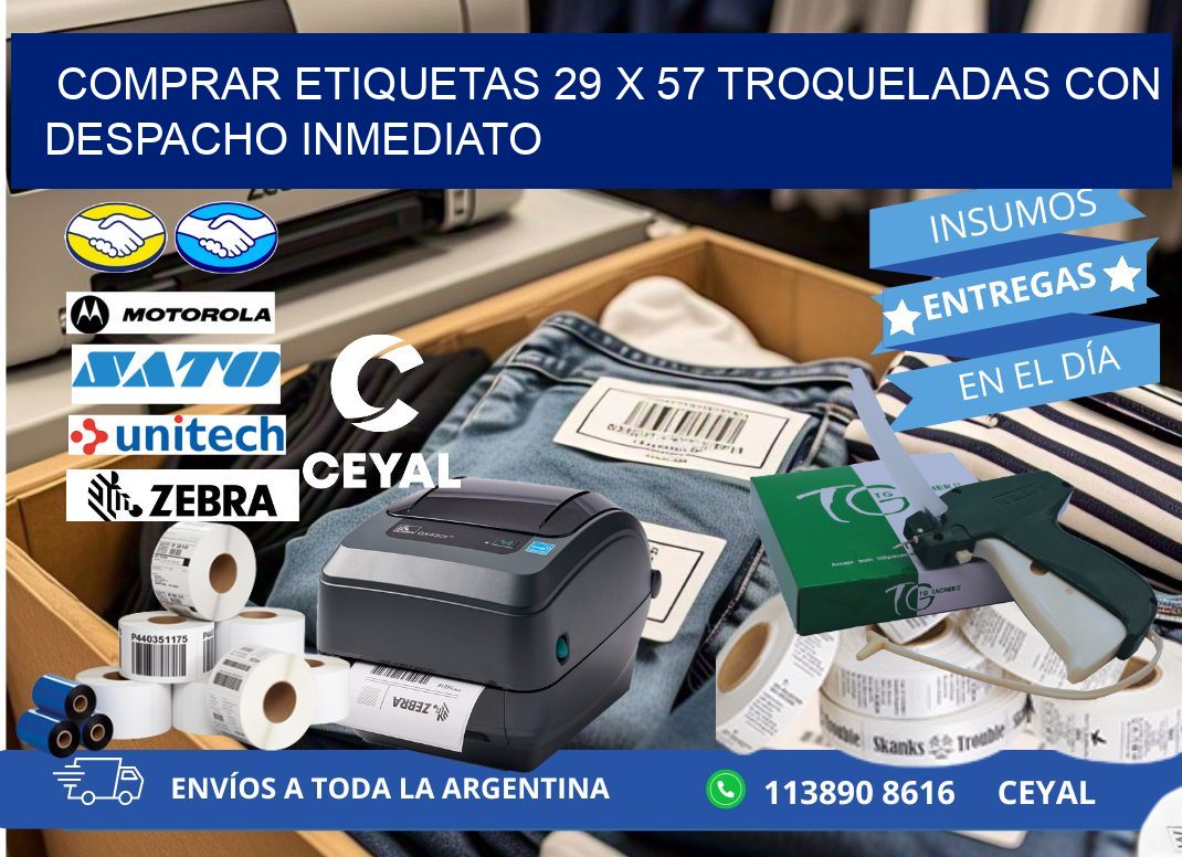 Comprar etiquetas 29 x 57 troqueladas con despacho inmediato