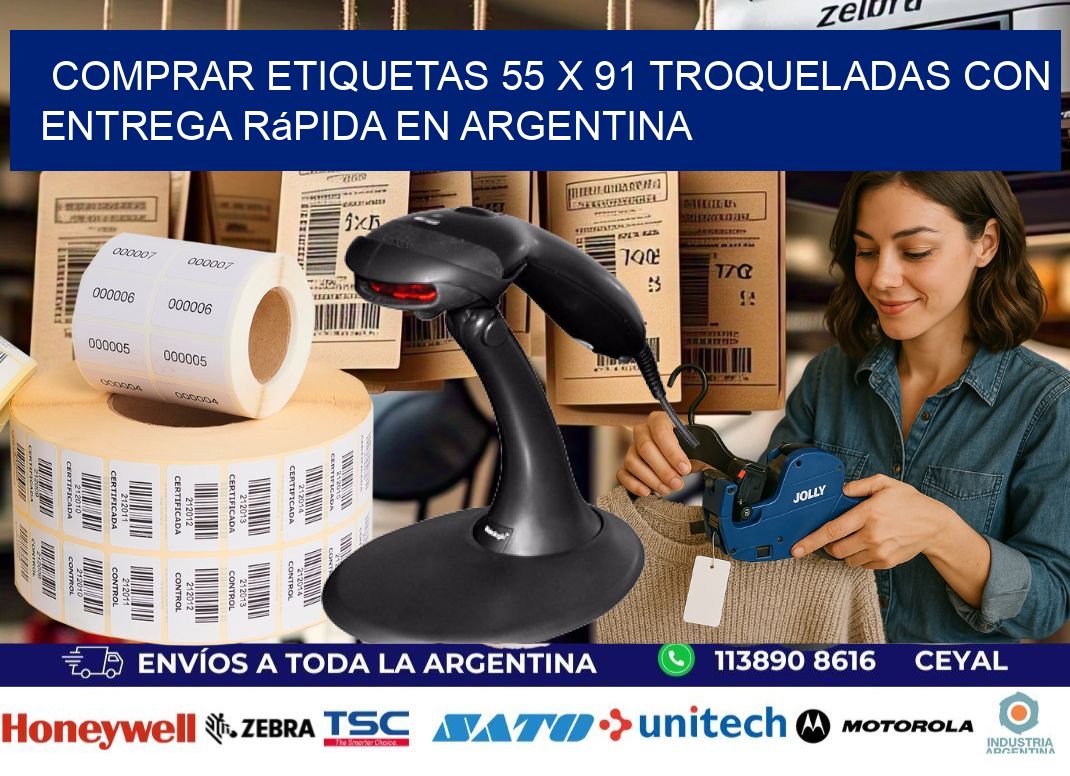 Comprar etiquetas 55 x 91 troqueladas con entrega rápida en Argentina