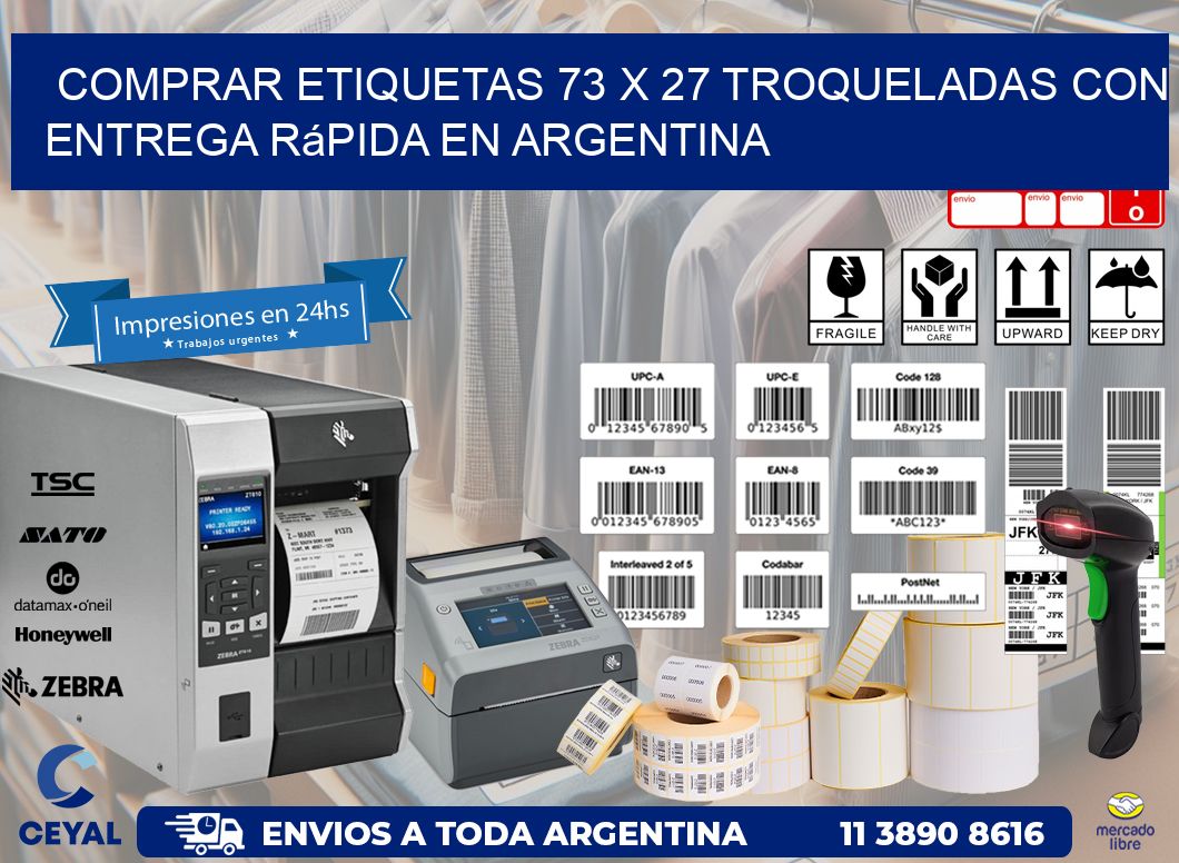 Comprar etiquetas 73 x 27 troqueladas con entrega rápida en Argentina