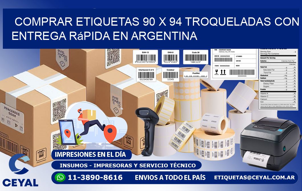 Comprar etiquetas 90 x 94 troqueladas con entrega rápida en Argentina