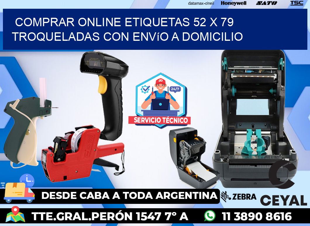 Comprar online etiquetas 52 x 79 troqueladas con envío a domicilio