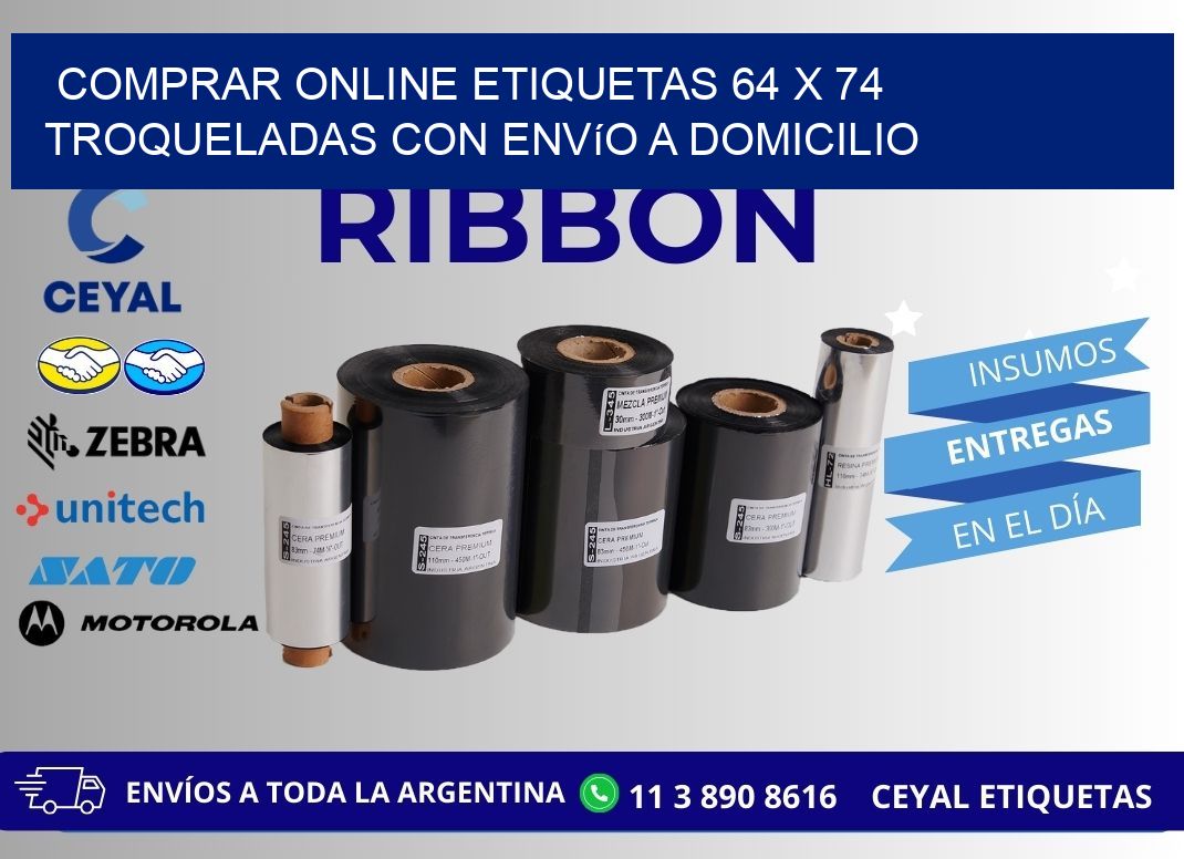 Comprar online etiquetas 64 x 74 troqueladas con envío a domicilio