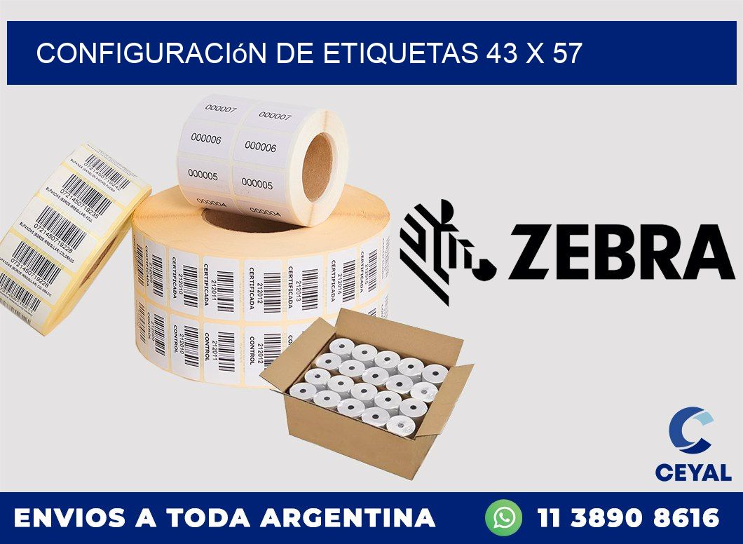Configuración de etiquetas 43 x 57