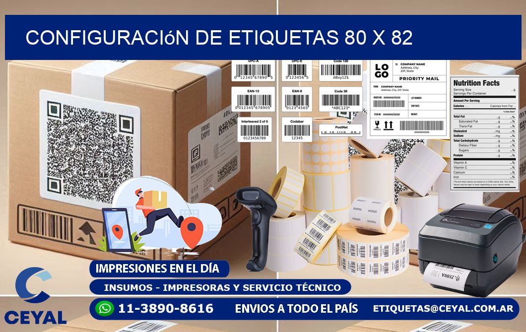 Configuración de etiquetas 80 x 82