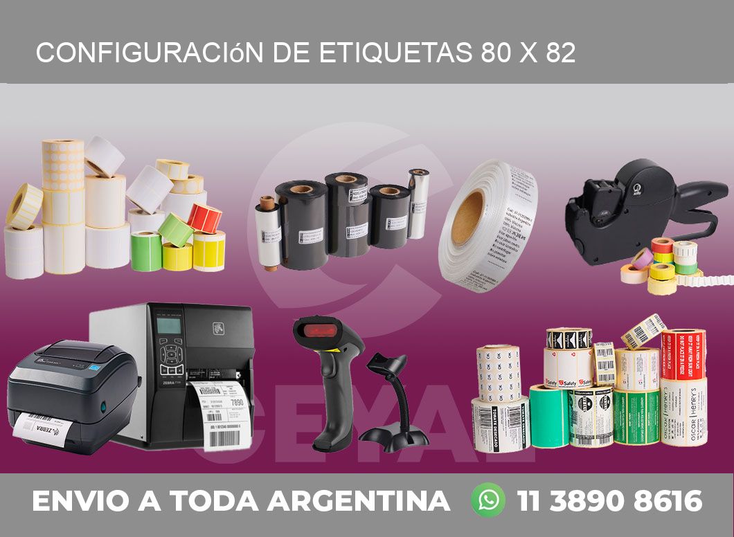 Configuración de etiquetas 80 x 82