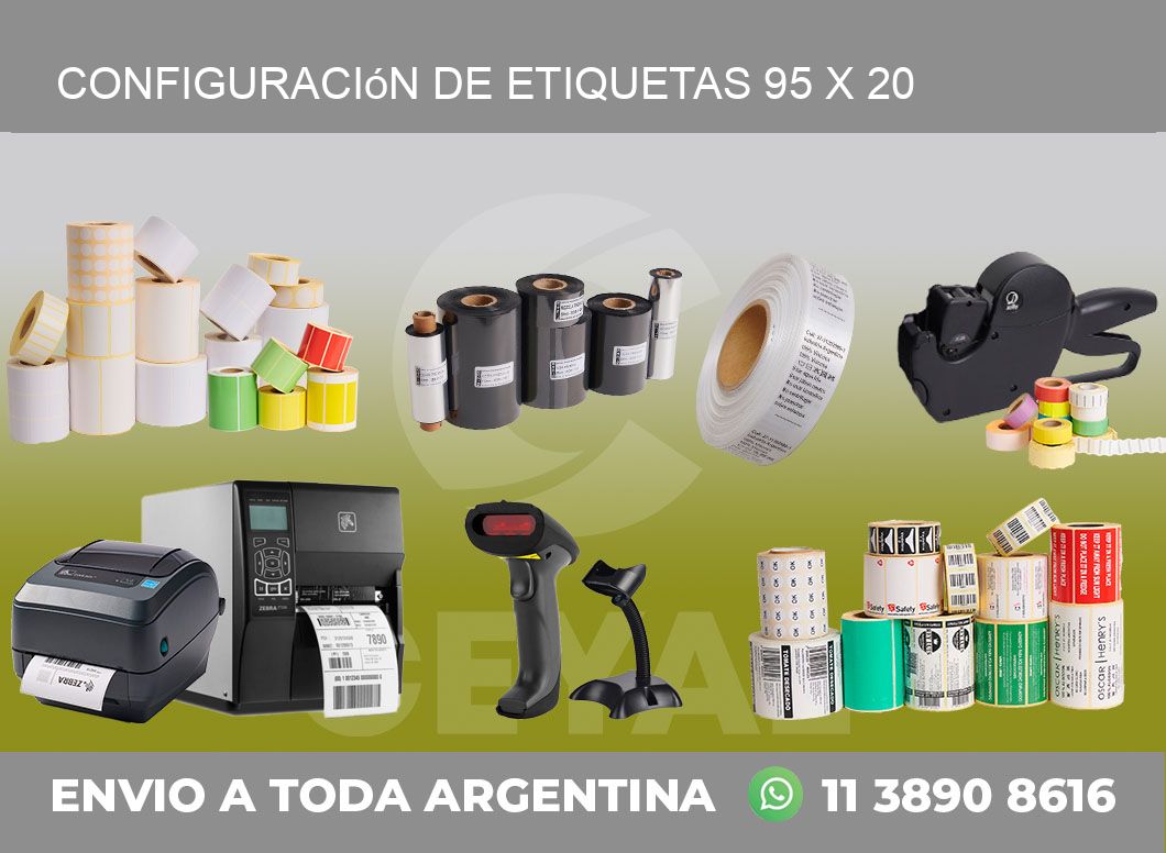 Configuración de etiquetas 95 x 20