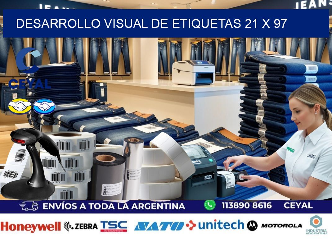 Desarrollo visual de etiquetas 21 x 97