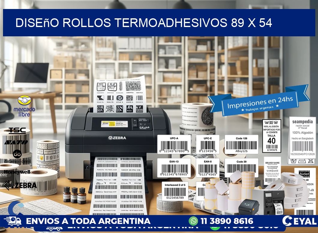 Diseño ROLLOS TERMOADHESIVOS 89 x 54