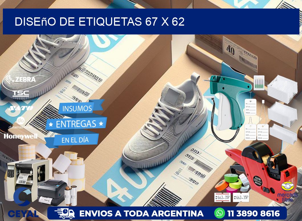 Diseño de etiquetas 67 x 62